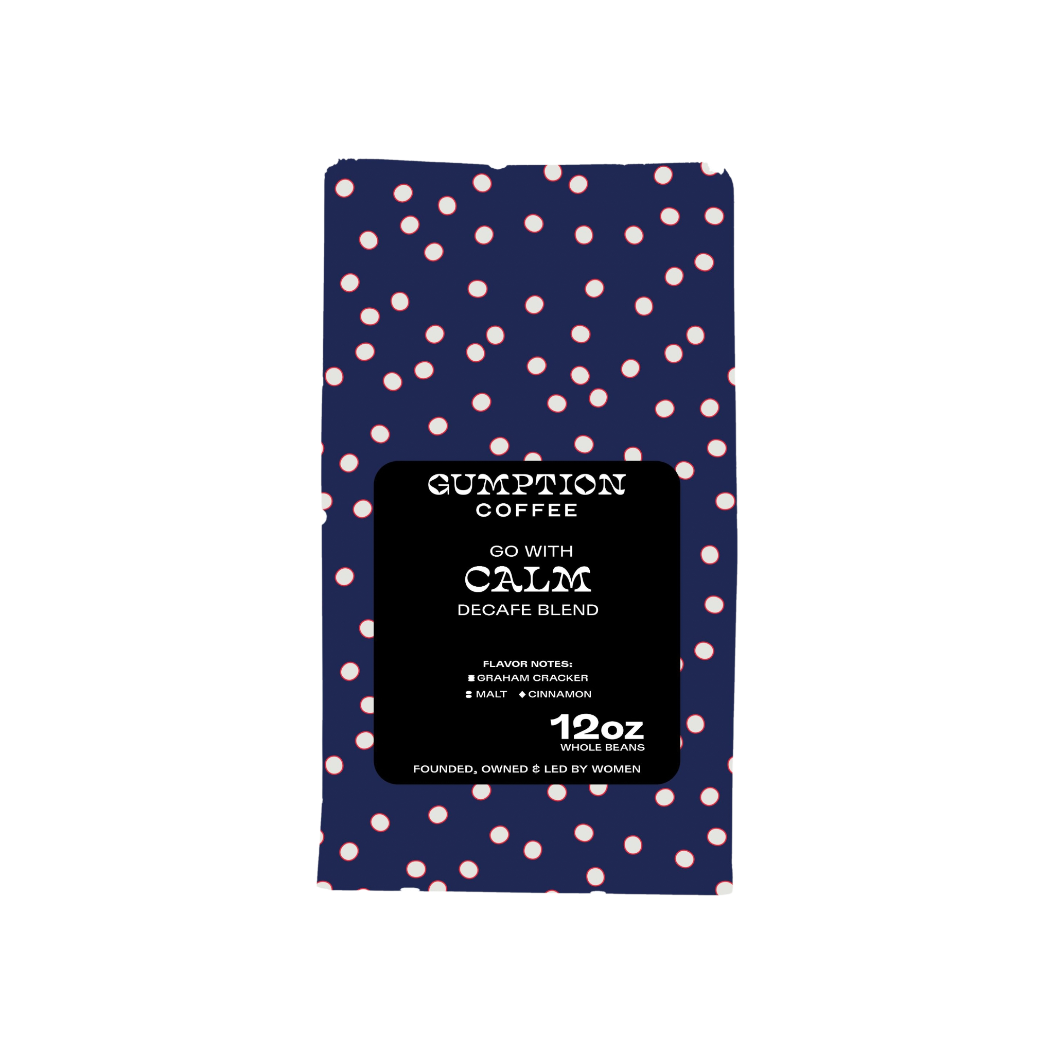 Go With Calm decaf coffee blend, 12oz bag, Gumption Coffee