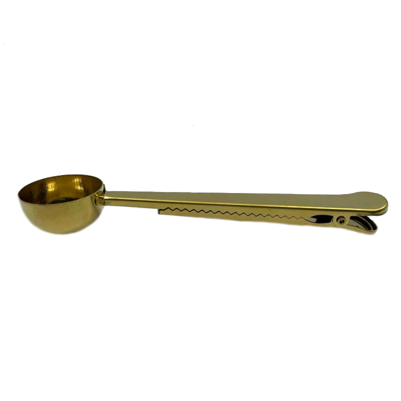 Clip Cucchiaio Dosatore In Acciaio Inox Multifunzione – 2 Pezzi Oro, Per Caffè, Tè, Proteine E Chiusura Sacchetti - 3